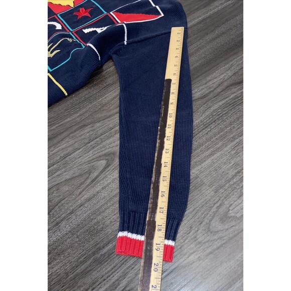 Vintage 1980s Essential Elements Nautical Blue Sweater Unisex Size Small - Picture 12 of 13